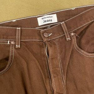 Reformation, cowboy, high-rise, straight jeans